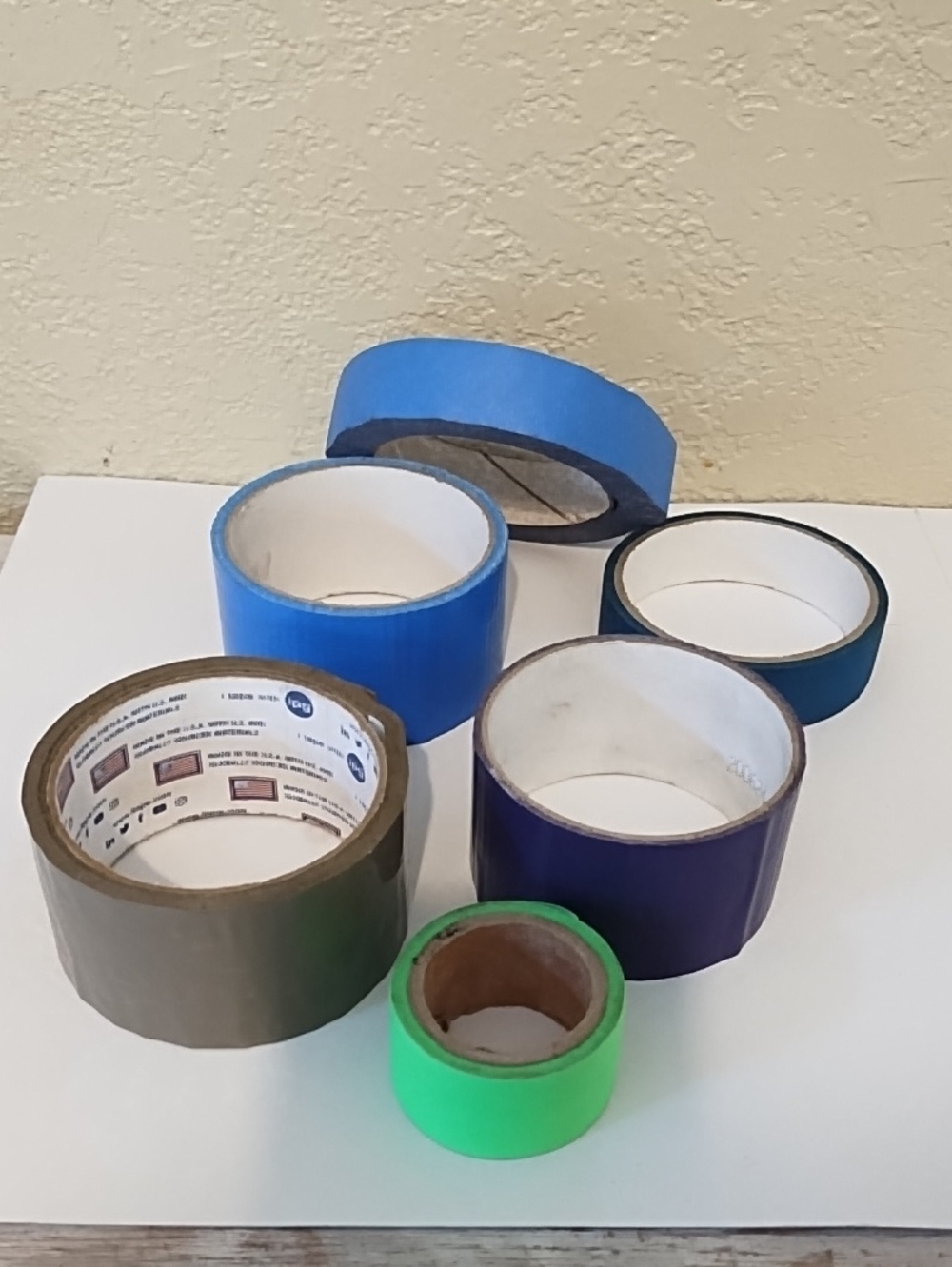 Mixed Colored Packing Tape Bundle - Blue, Green, Purple, Gray